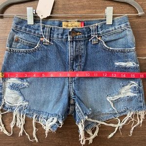 Mid/Low Rise Hand Distressed Jean Shorts (Vintage and Petite)
